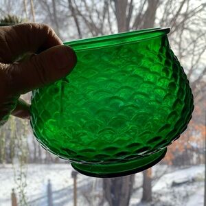 E. O. BRODY | Emerald Green Glass Fish Scale Bowl/Planter